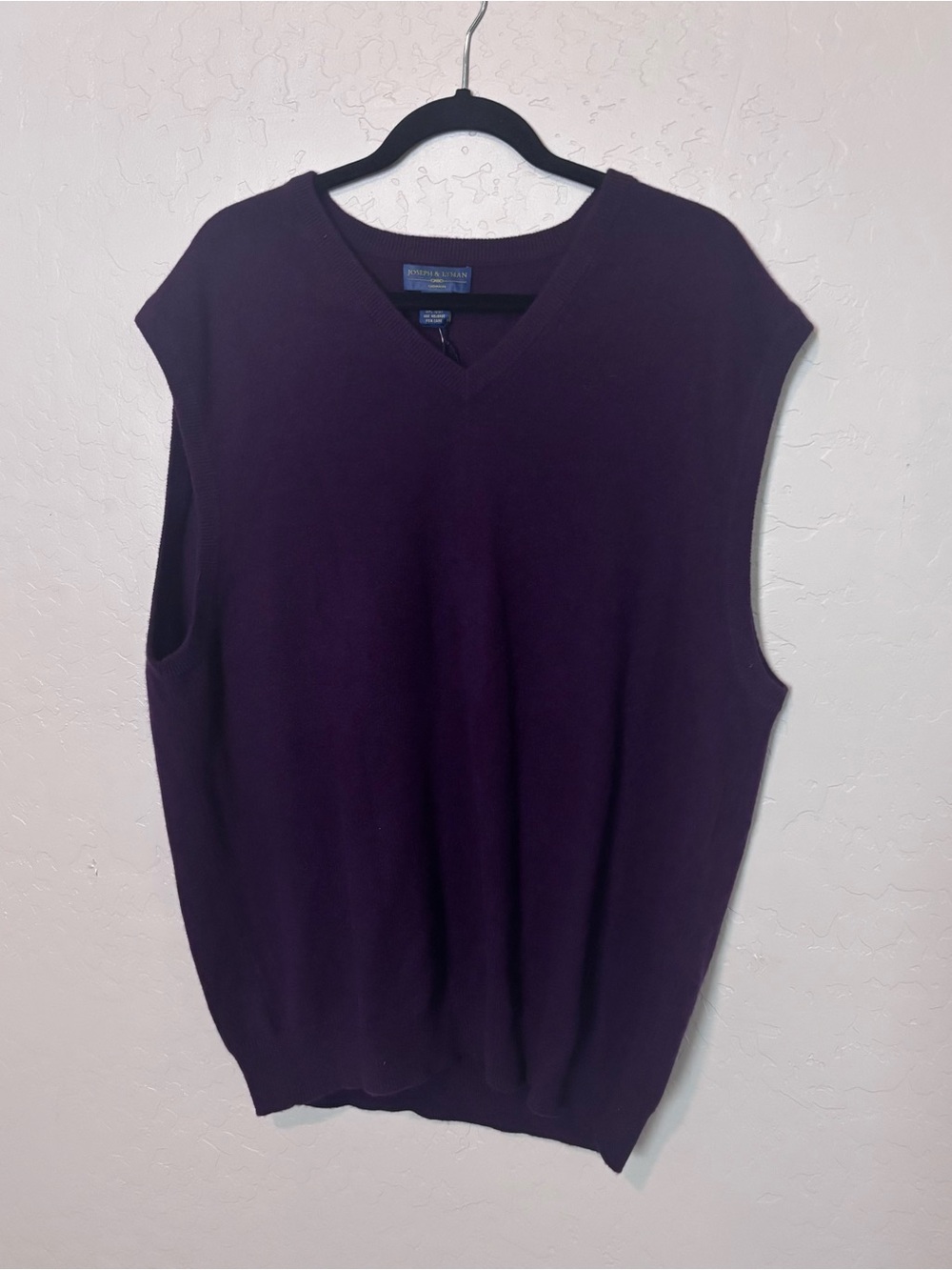 Joseph & Lyman 100% Cashmere Sweater Vest Purple Men's XXL NWT